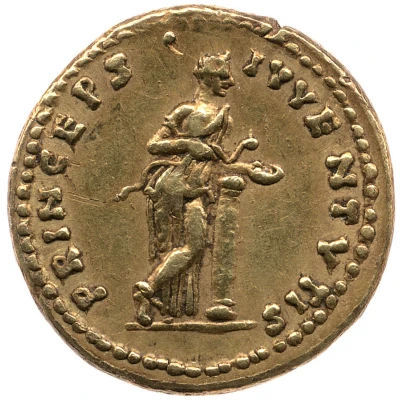Aureus - Domitian PRINCEPS IVVENTVTIS; Salus back