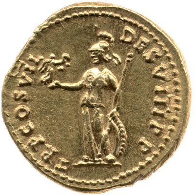 Aureus - Domitian TR P COS VII DES VIII P P; Minerva and Victory back