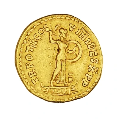 Aureus - Domitian TR POT II COS VIIII DES X P P; Minerva back