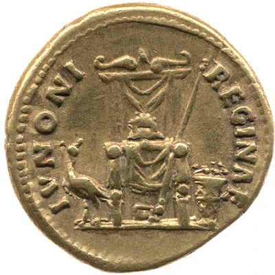 Aureus - Faustina the Elder IVNONI REGINAE back