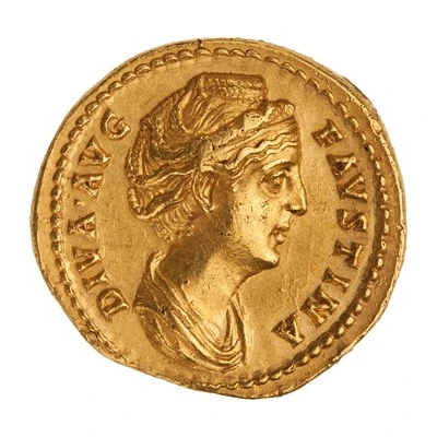 Aureus - Faustina the Elder PIETAS AVG; Pietas front