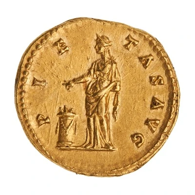 Aureus - Faustina the Elder PIETAS AVG; Pietas back