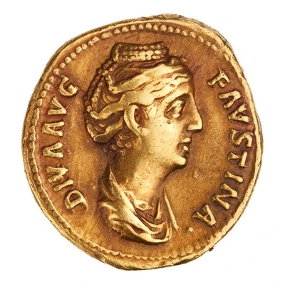 Aureus - Faustina the Elder and Antoninus Pius PVELLAE FAVSTINIANAE front