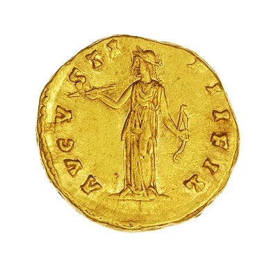 Aureus - Faustina the Younger AVGVSTI PII FIL; Diana back