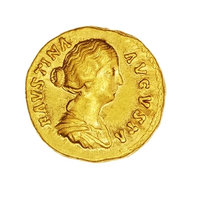 Aureus - Faustina the Younger AVGVSTI PII FIL; Diana front