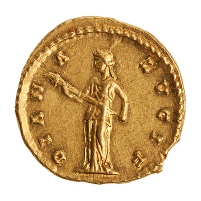 Aureus - Faustina the Younger DIANA LVCIF; Diana back