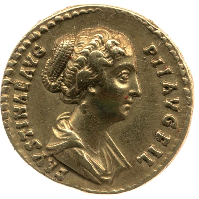 Aureus - Faustina the Younger IVNO; Juno front