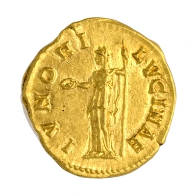 Aureus - Faustina the Younger IVNONI LVCINAE; Juno back
