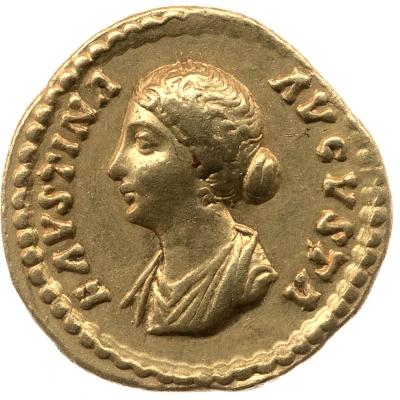 Aureus - Faustina the Younger IVNONI LVCINAE; Juno front