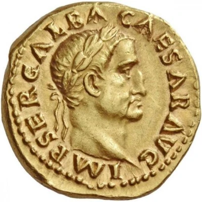 Aureus - Galba ROMA RENASC; Roma and Victory front