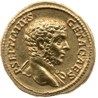 Aureus - Geta PONTIF COS II front