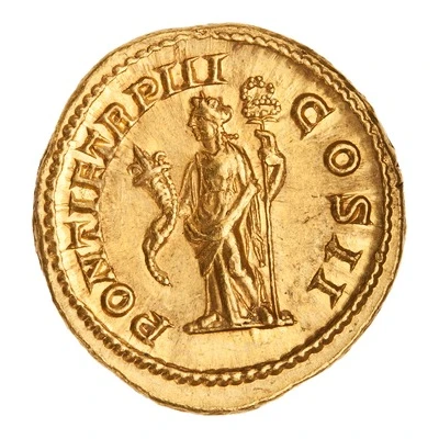 Aureus - Geta PONTIF TR P III COS II; Felicitas back
