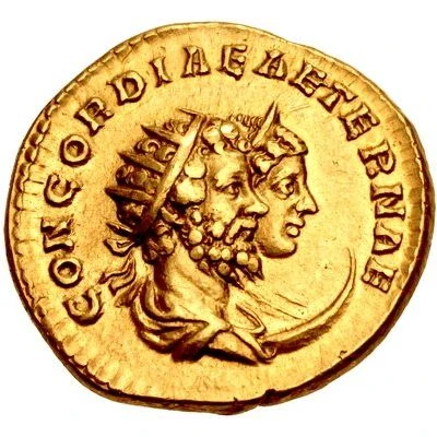 Aureus - Geta, Septimius Severus, and Julia Domna CONCORDIAE AETERNAE back
