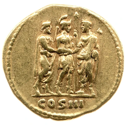 Aureus - Hadrian COS III; Roma back