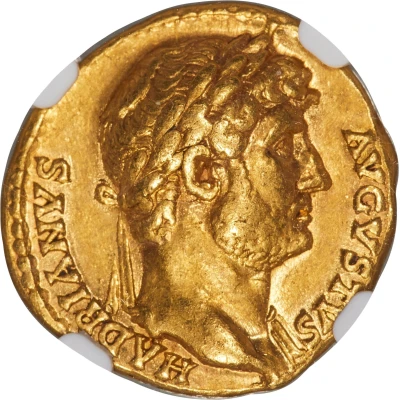 Aureus - Hadrian COS III; Romulus and Remus front