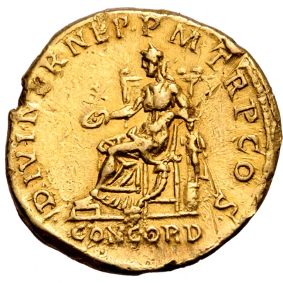 Aureus - Hadrian DIVI NER NEP P M TR P COS CONCORD; Concordia and Spes back