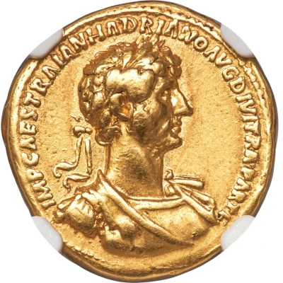 Aureus - Hadrian DIVI NER NEP P M TR P COS FORT RED; Fortuna front