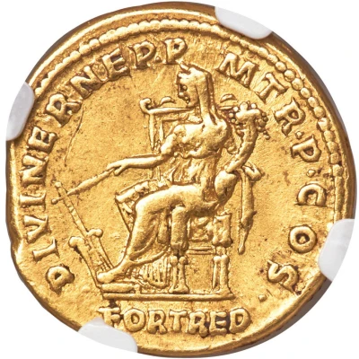 Aureus - Hadrian DIVI NER NEP P M TR P COS FORT RED; Fortuna back