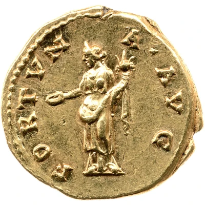 Aureus - Hadrian FORTVNA AVG; Fortuna back