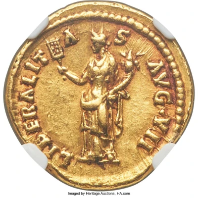 Aureus - Hadrian LIBERALITAS AVG VII; Liberalitas back