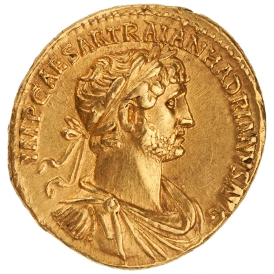 Aureus - Hadrian P M TR P COS II FORT RED; Fortuna front
