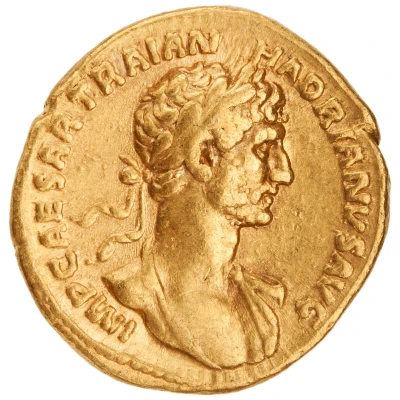 Aureus - Hadrian P M TR P COS II ORIENS; Sol front