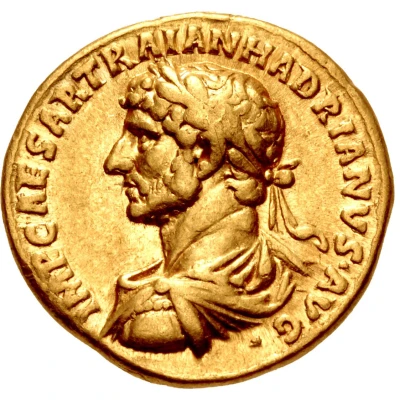 Aureus - Hadrian P M TR P COS II ORIENS; Sol front