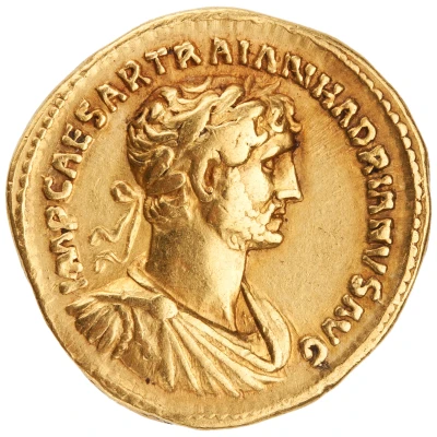 Aureus - Hadrian P M TR P COS II SALVS AVG; Salus front