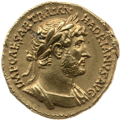 Aureus - Hadrian P M TR P COS III; Janus front