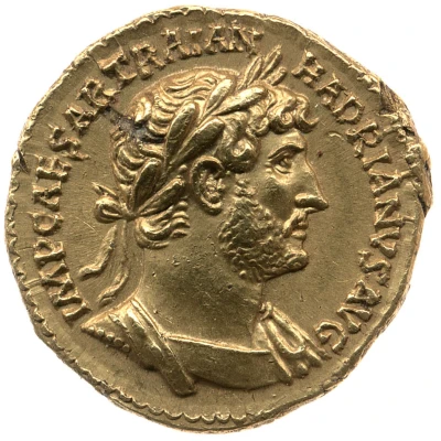 Aureus - Hadrian P M TR P COS III; Janus front