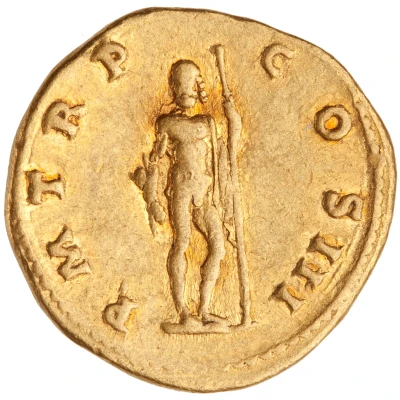 Aureus - Hadrian P M TR P COS III; Jupiter back
