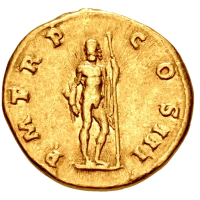 Aureus - Hadrian P M TR P COS III; Jupiter back