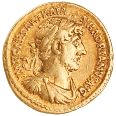 Aureus - Hadrian P M TR P COS III; Roma front