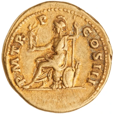 Aureus - Hadrian P M TR P COS III; Roma back