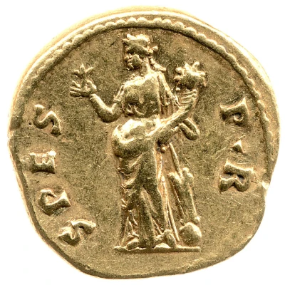 Aureus - Hadrian SPES P R; Spes and Fortuna back