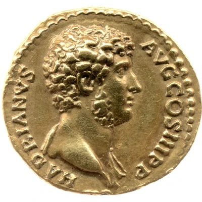 Aureus - Hadrian, Trajan, and Plotina DIVIS PARENTIBVS front
