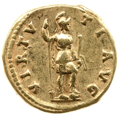 Aureus - Hadrian VIRTVTI AVG; Virtus back