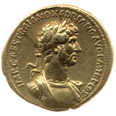 Aureus - Hadrian and Trajan DIVO TRAIANO PART AVG PATRI front