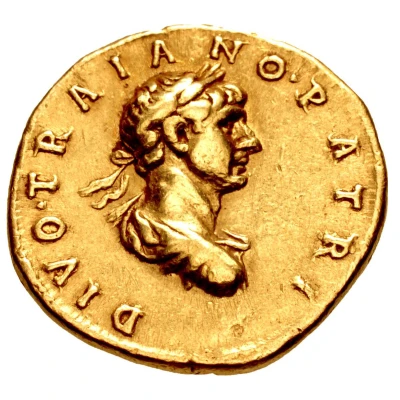 Aureus - Hadrian and Trajan DIVO TRAIANO PATRI back