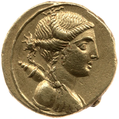 Aureus IMP CAESAR; Diana 29 BC - 27 BC front