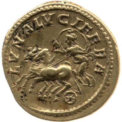 Aureus - Julia Domna LVNA LVCIFERA; Luna and Diana back