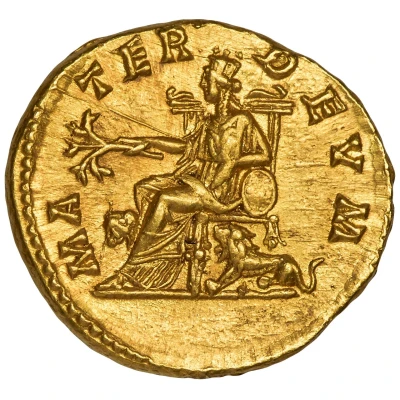 Aureus - Julia Domna MATER DEVM; Cybele back