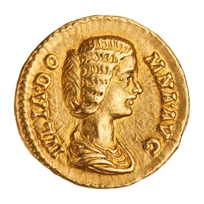 Aureus - Julia Domna VENVS GENETRIX; Venus and Cupid front