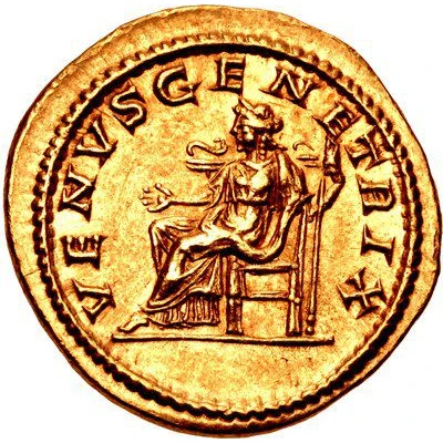 Aureus - Julia Domna VENVS GENETRIX; Venus back