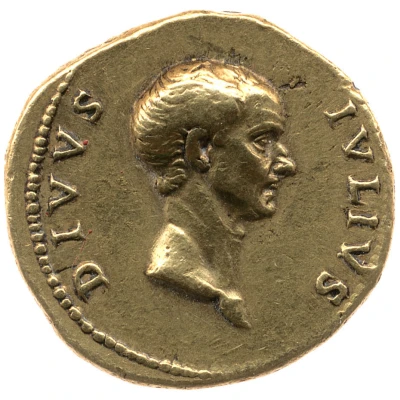 Aureus - Julius Caesar IMP CAES TRAIAN AVG GER DAC P P REST; Nemesis front