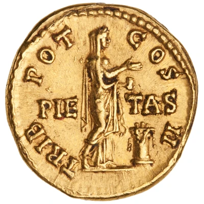 Aureus - Lucius Aelius TR POT COS II PIETAS; Pietas back