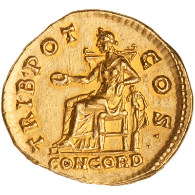 Aureus - Lucius Aelius TRIB POT COS II; Pietas back