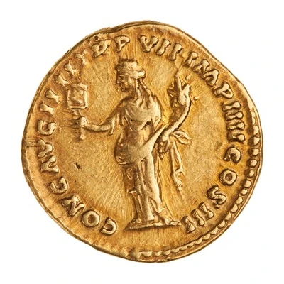 Aureus - Lucius Verus CONG AVG IIII TR P VII IMP IIII COS III; Liberalitas back
