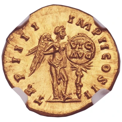 Aureus - Lucius Verus TR P IIII IMP II COS II; Victory back