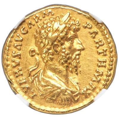 Aureus - Lucius Verus TR P VI IMP IIII COS II; Victory front